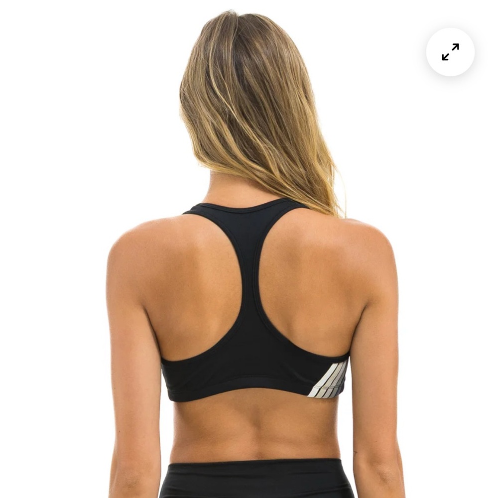 Aviator Nation Black and White Racerback Sports Bra